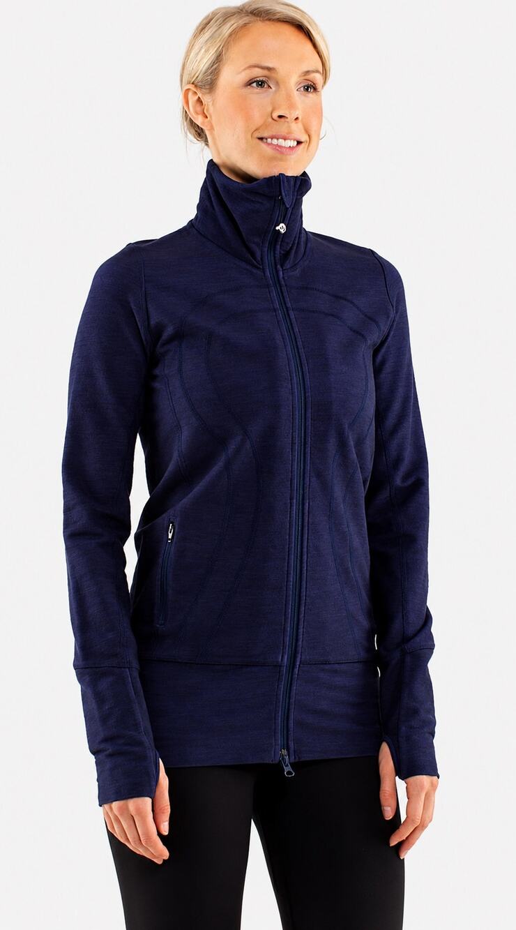 Lululemon In Stride Jacket Denim Deep Indigo Slub Denim Size 10